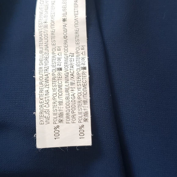 ZARA Navy Blue Ruffle V-Neck Dress - Picture 5 of 5